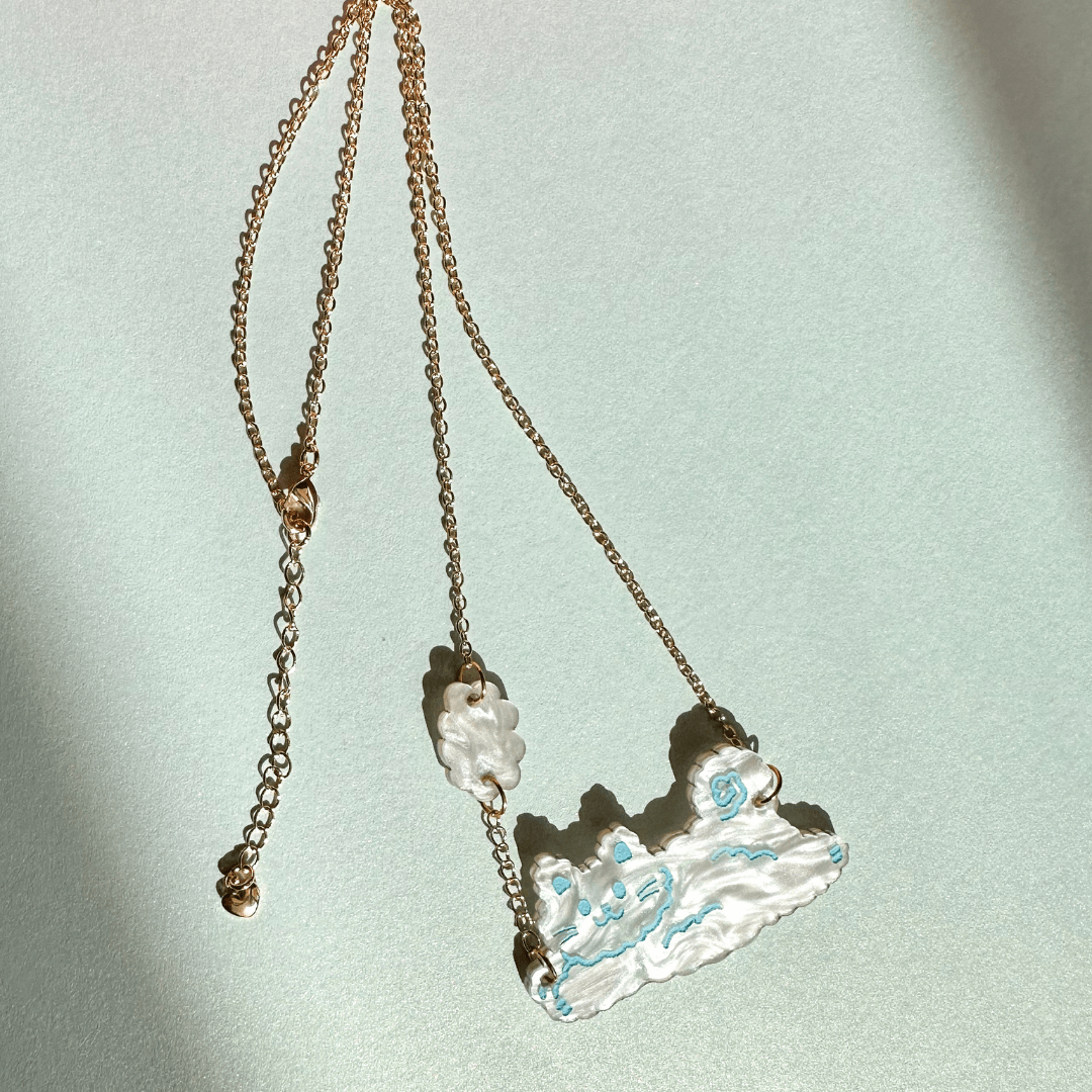 Fluffy Cloud Cat Necklace