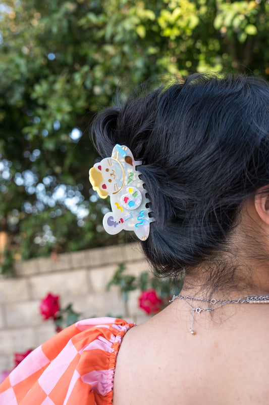 Artist Cat Hair Claw Clip