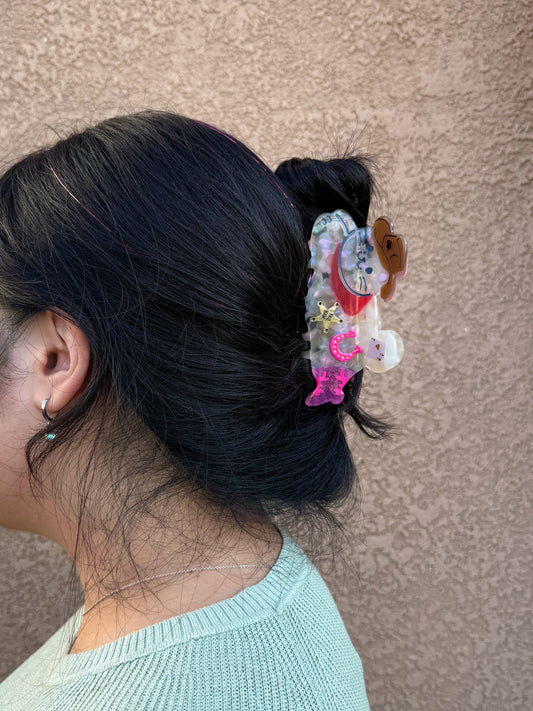 Cowgirl Cat Hair Claw Clip