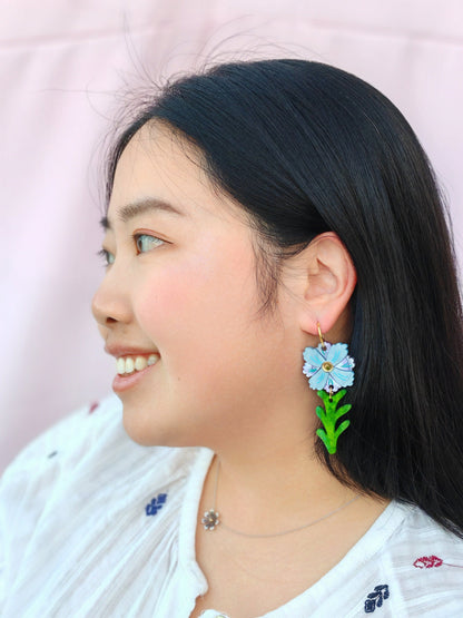 Mismatch Butterfly Ranunculus//Flower Earring//Spring Flower Earrings//Statement Earring//Acrylic Earring//Gift for Her//Cute Earrings