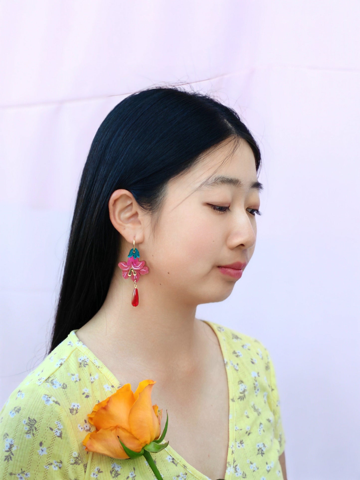 Japanese Morning Glory Bloom//Flower Earring//Spring Flower Earrings//Statement Earring//Acrylic Earring//Gift for Her//Cute Earrings