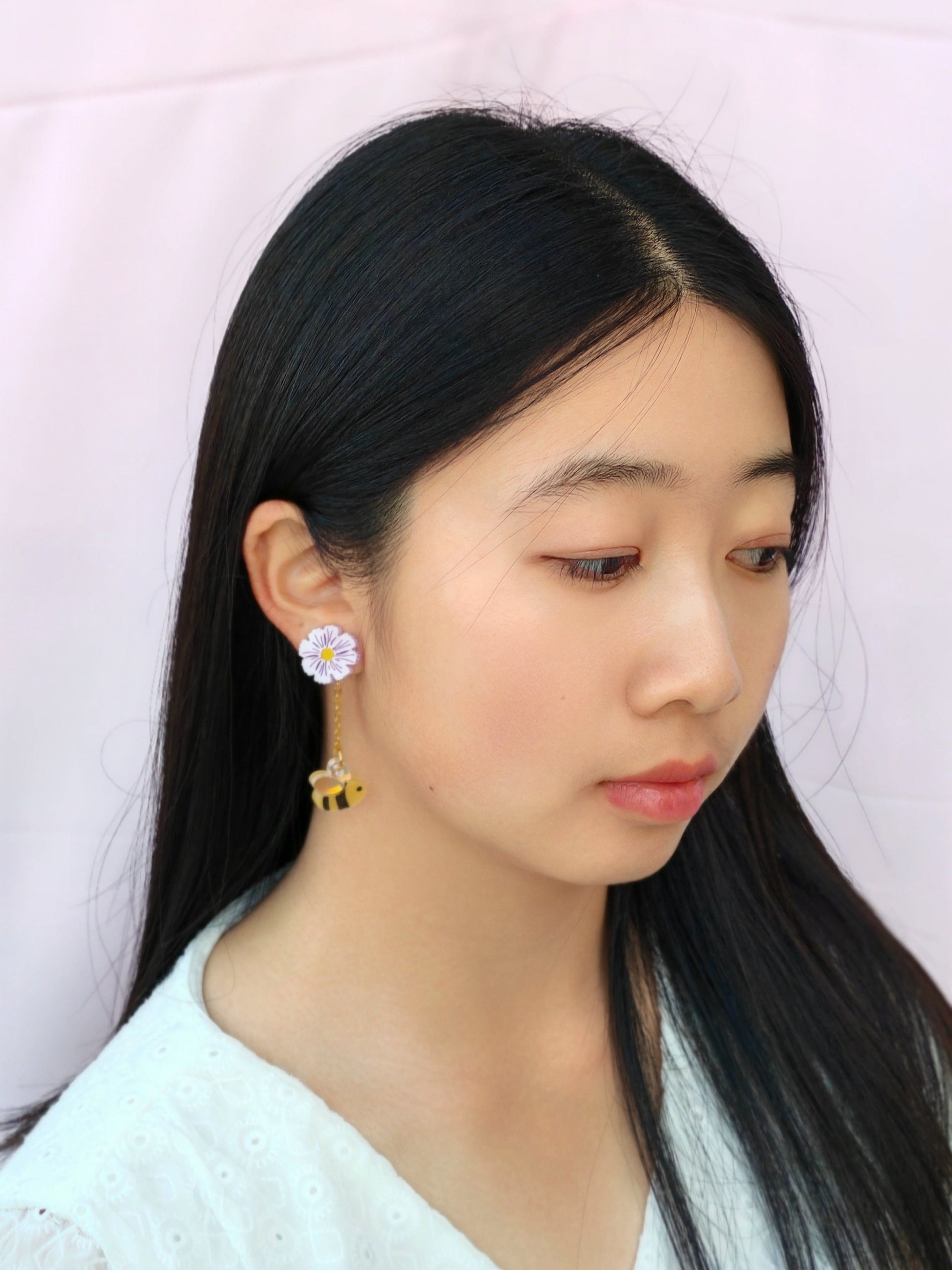 Spring Garden Studs Backing Drop Chain//Small Statement Earring//Earring Backing//Spring Flower Earrings//Gift for Her