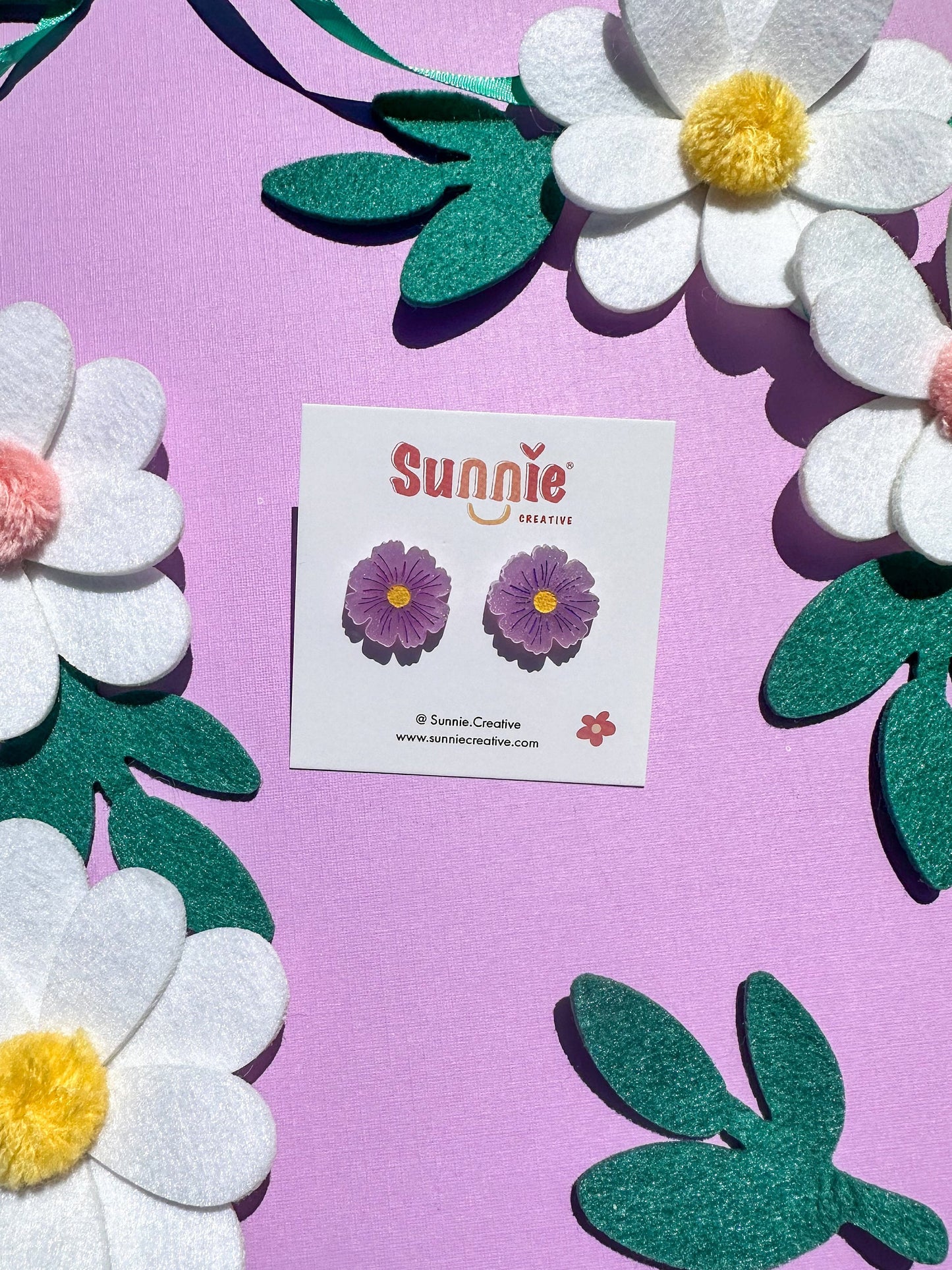 Spring Garden Studs//Small Statement Earring//Acrylic Earring//Spring Flower Earrings//Bee Earrings//Ladybug Earrings//Gift for Her