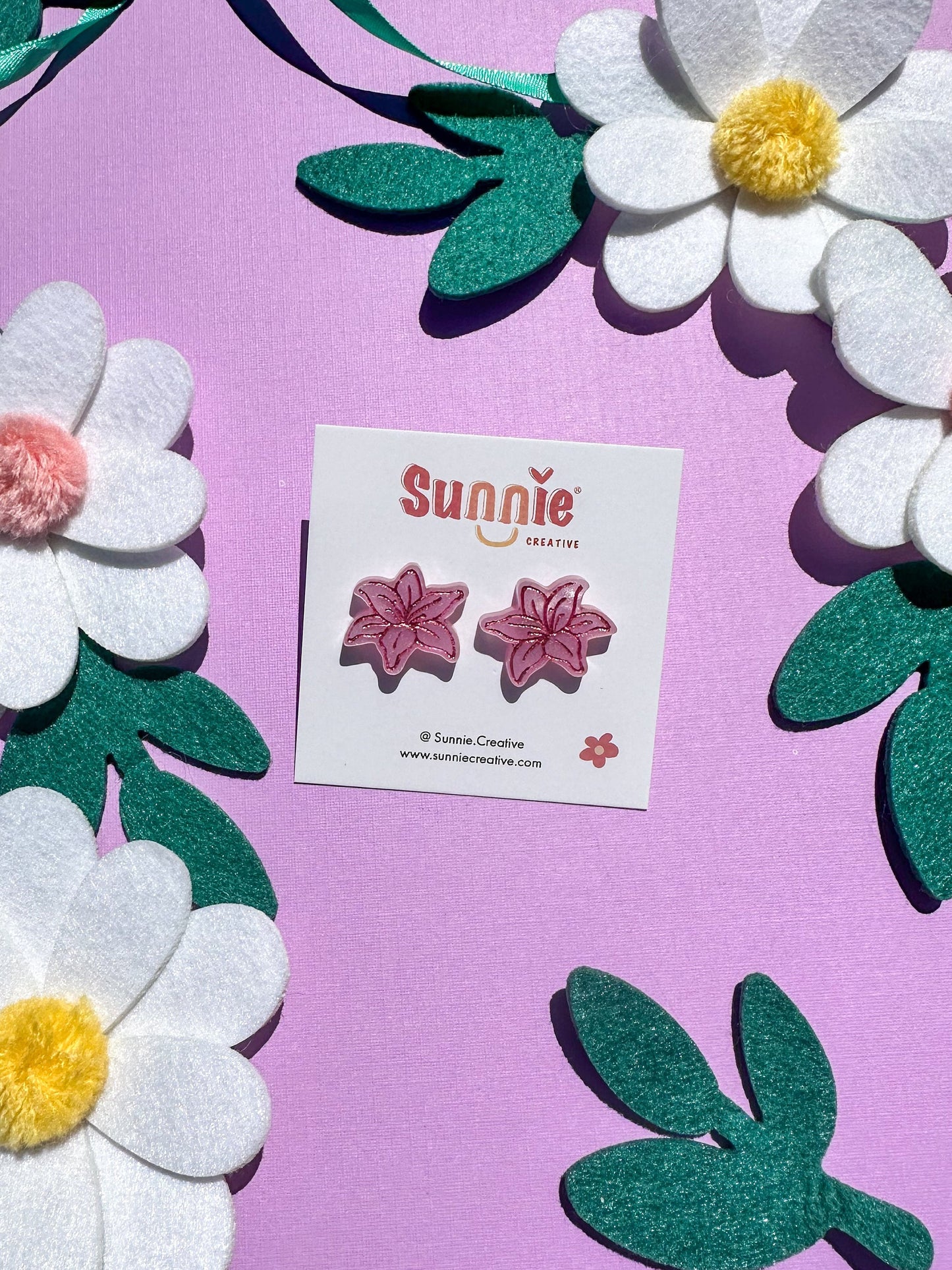 Spring Garden Studs//Small Statement Earring//Acrylic Earring//Spring Flower Earrings//Bee Earrings//Ladybug Earrings//Gift for Her