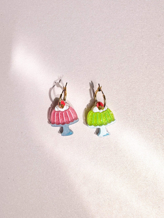 Jello Pudding Earrings//Statement Earring//Acrylic Earrings //Asian Food Earrings//Boba Charm//Gift for Foodie//Asian Dessert