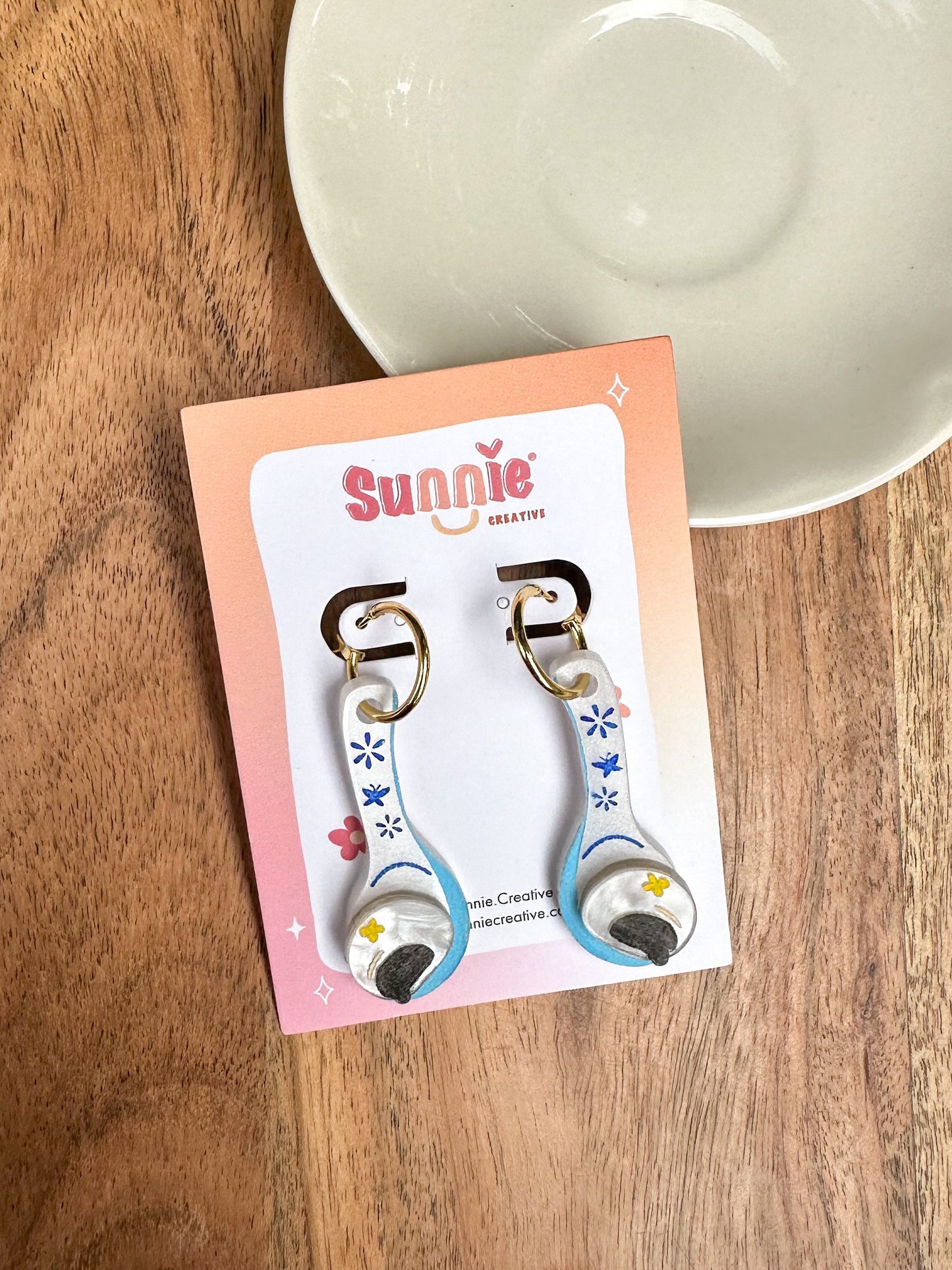 Tang Yuan Earrings//Statement Earring//Acrylic Earrings //Asian Food Earrings//Noodle//Gift for Foodie