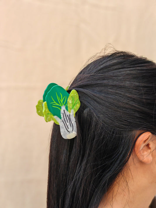 Bok Choy Hair Claw Clip//Trendy Hair Claw//Veggie Hair Clip//Vibrant Fruit Design//Summer Hair Clip//Gift for Fashion Lover/Hair Accessories