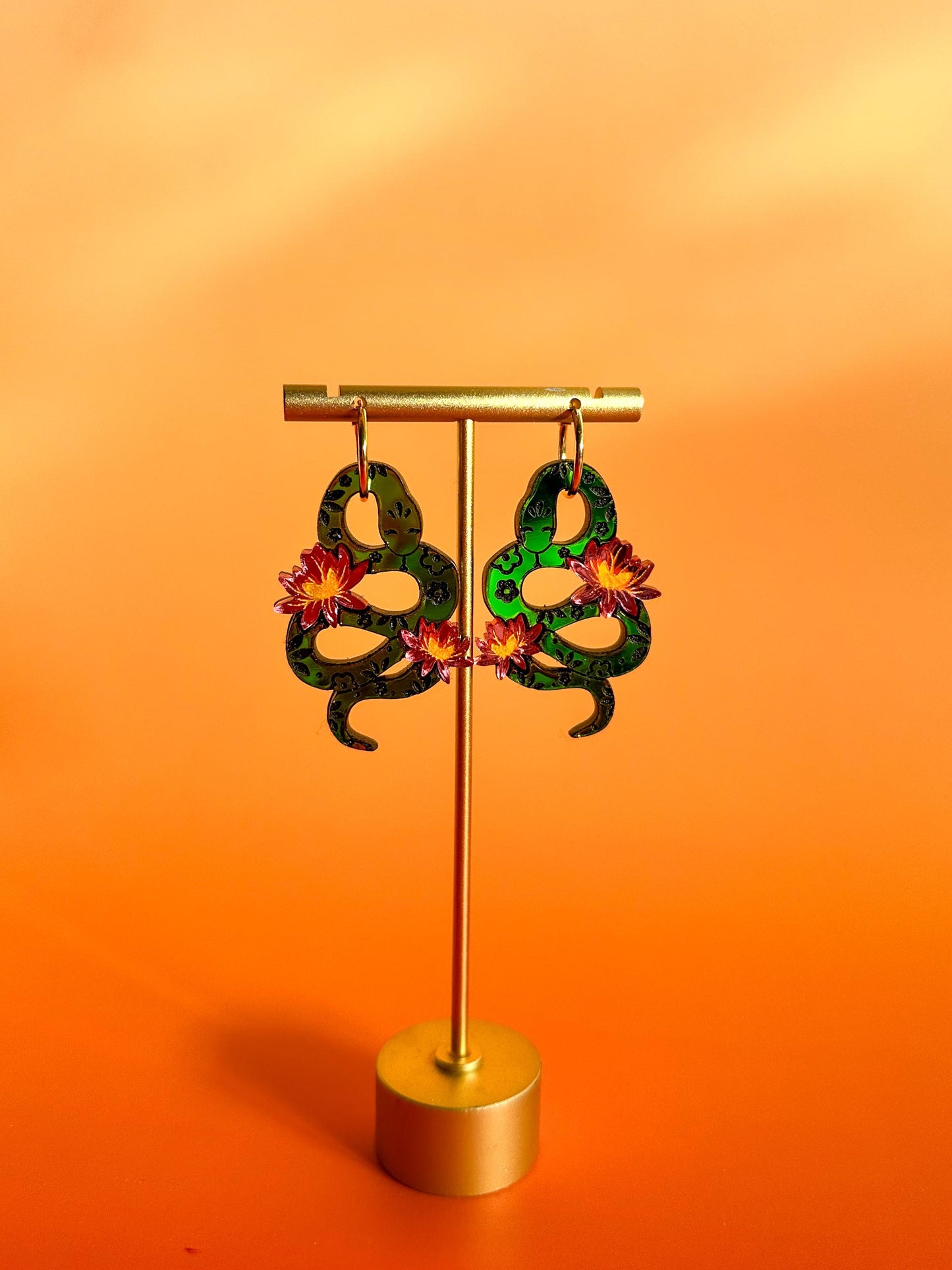 Snake Earrings//Statement Acrylic Earring//Lunar New Year Earrings//Chinese New Year Earrings//Animal Earrings//Chinese Zodiac/Year of Snake