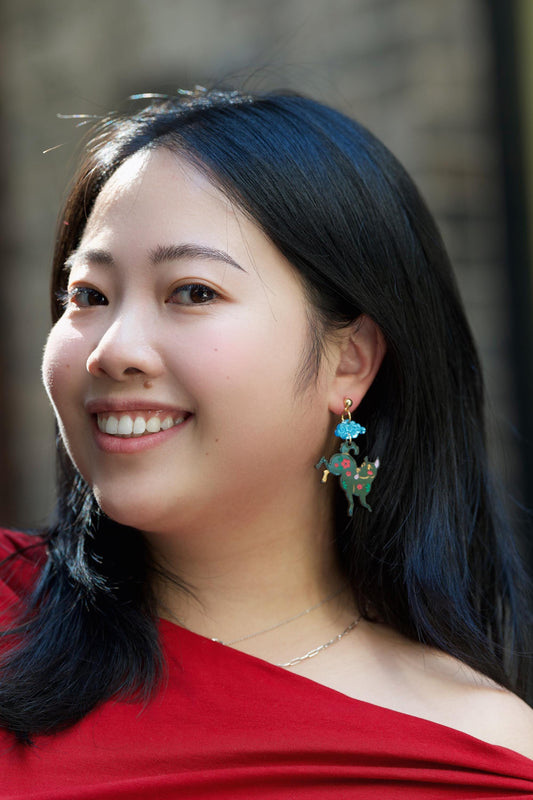 Dog Earrings//Statement Acrylic Earring//Lunar New Year Earrings//Chinese New Year Earrings//Animal Earrings//Chinese Zodiac