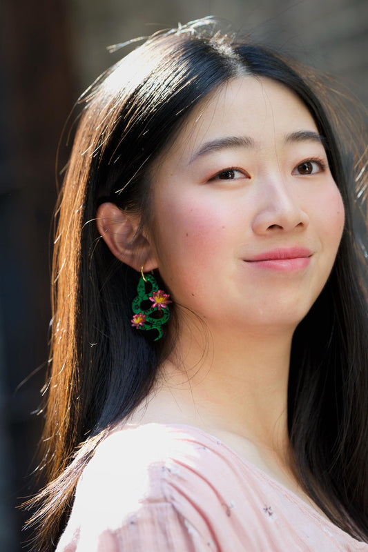 Snake Earrings//Statement Acrylic Earring//Lunar New Year Earrings//Chinese New Year Earrings//Animal Earrings//Chinese Zodiac/Year of Snake