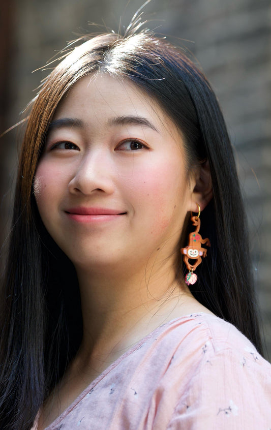 Monkey Earrings//Statement Acrylic Earring//Lunar New Year Earrings//Chinese New Year Earrings//Animal Earrings//Chinese Zodiac//