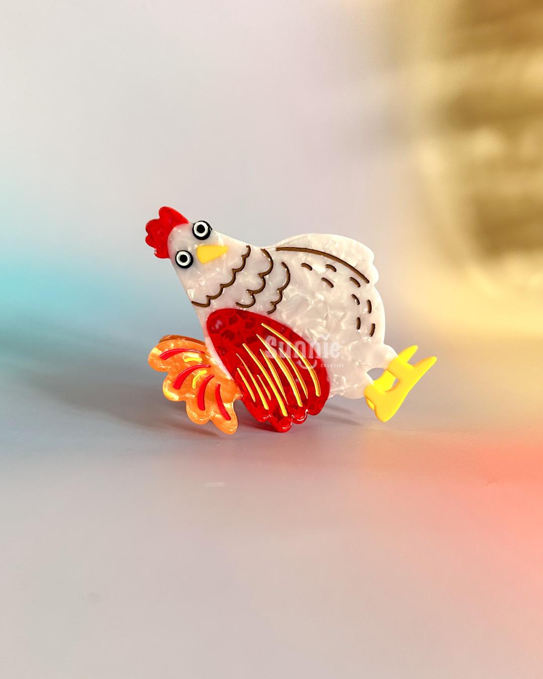 Nugget the Chicken Hair Claw Clip//Cute Animal Hair Accessory for Women//Stylish Chicken Lover Gift//Trendy Hair Claw/Gift for Fashion Lover