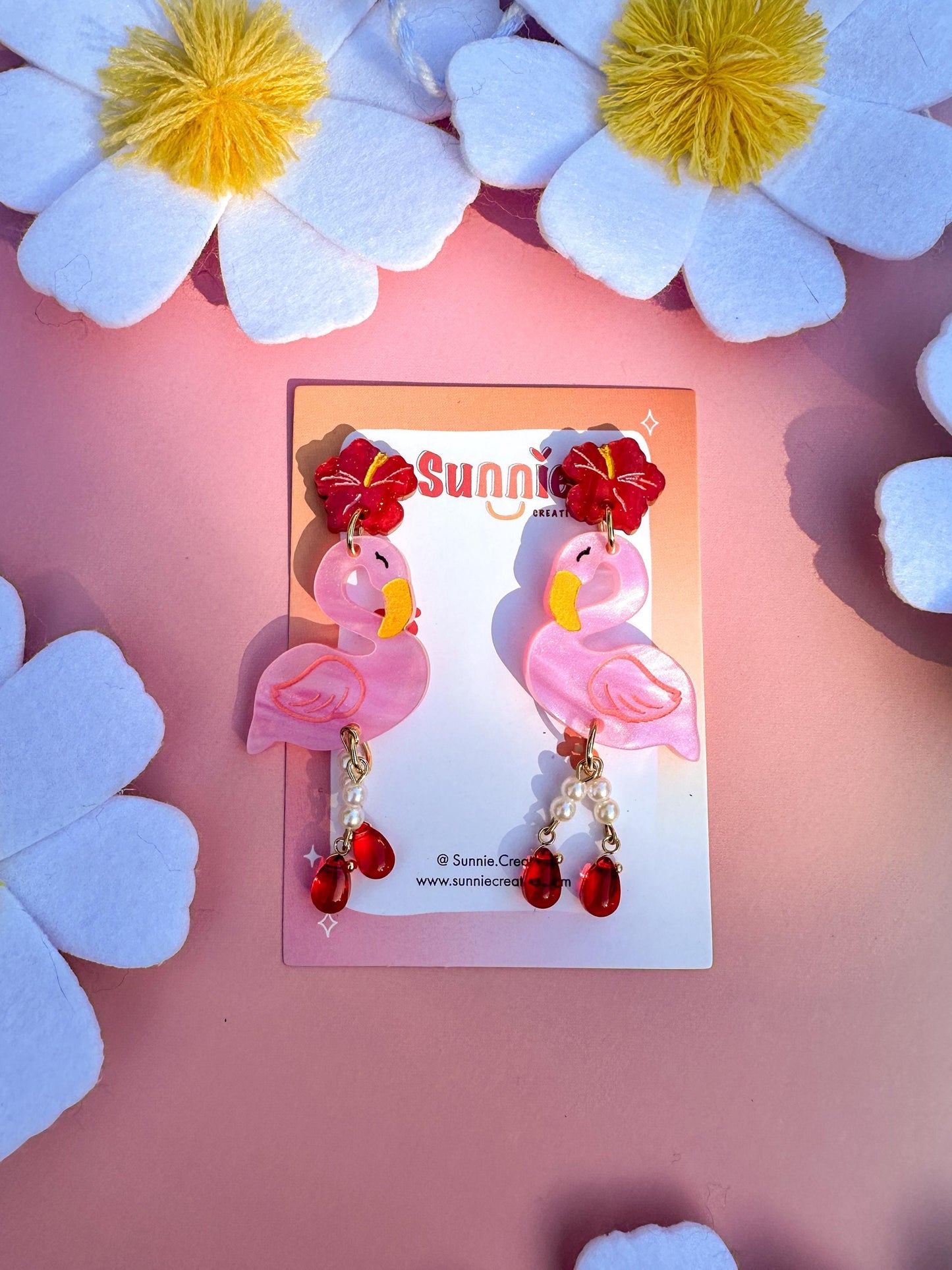 Fernando the Flamingo Earrings//Spring Earring//Statement Earring//Acrylic Earring//Animal Earrings//Spring Vibes//Gift for Her