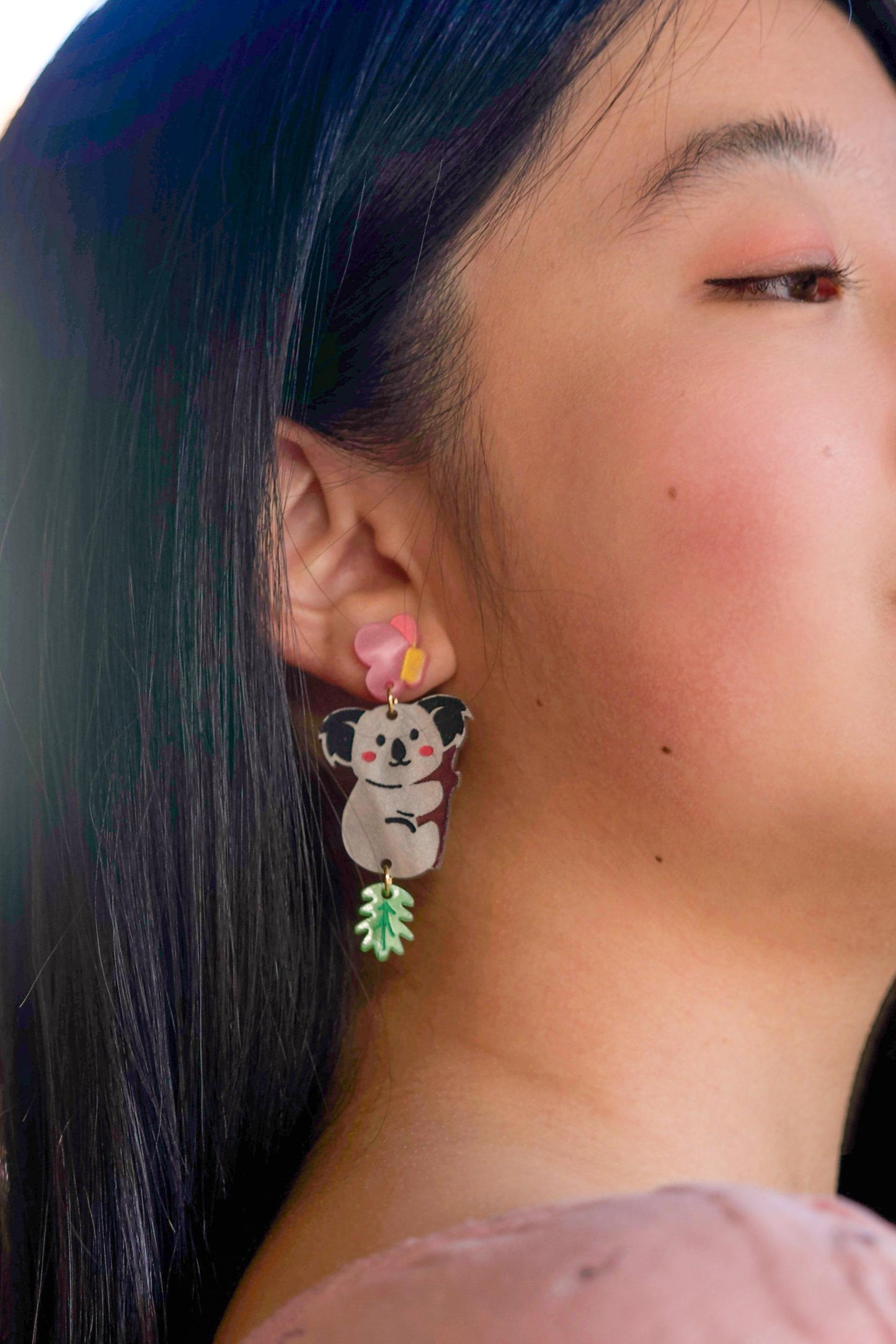 Bobby the Koala Earrings//Spring Earring//Statement Earring//Acrylic Earring//Animal Earrings//Spring Vibes//Gift for Her