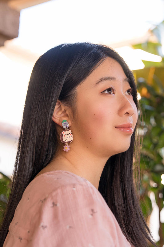 Bella the Hedgehog Earrings//Spring Earring//Statement Earring//Acrylic Earring//Animal Earrings//Spring Vibes//Gift for Her