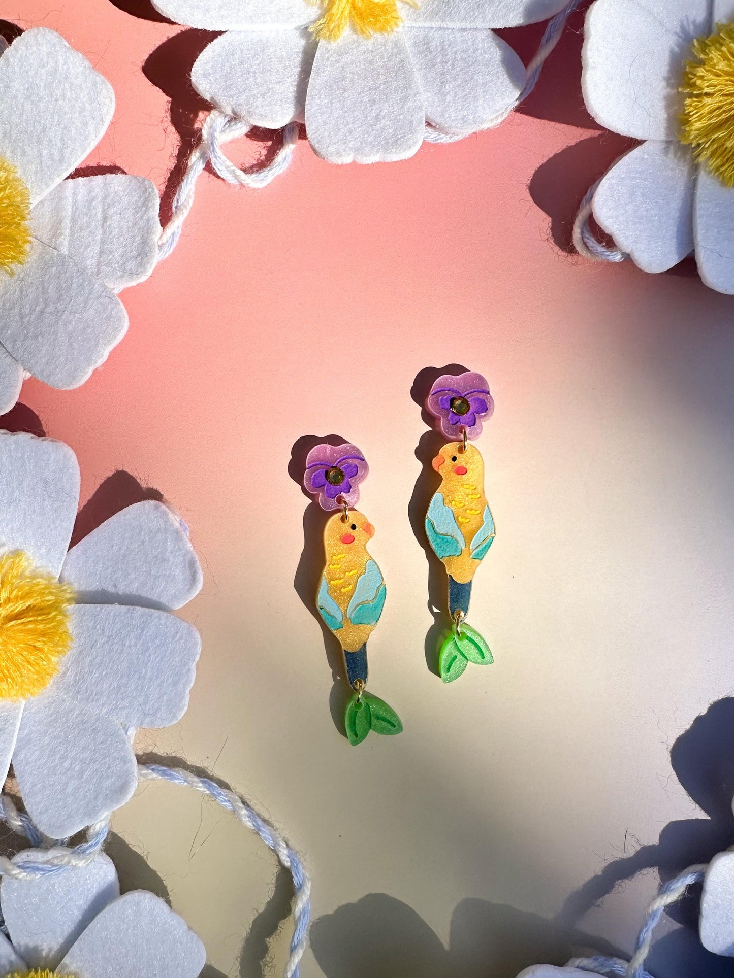Perry the Parrot Earrings//Spring Earring//Statement Earring//Acrylic Earring//Animal Earrings//Spring Vibes//Gift for Her
