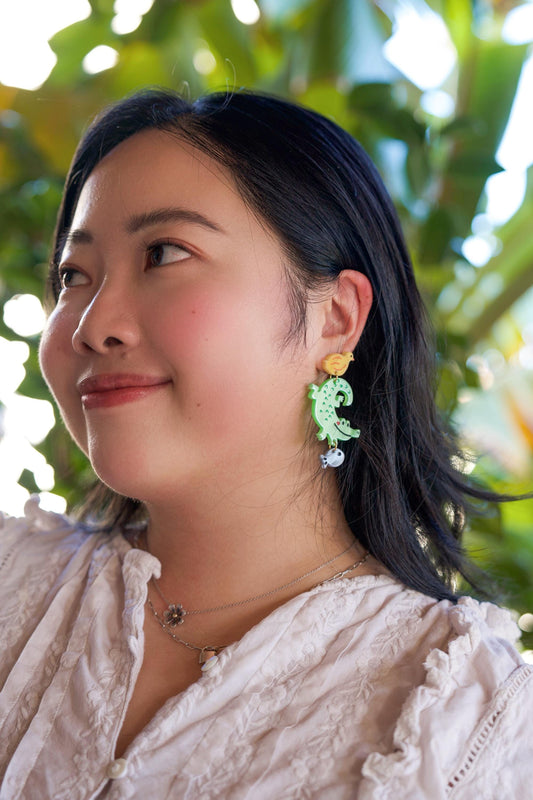 Coco the Crocodile Earrings//Spring Earring//Statement Earring//Acrylic Earring//Animal Earrings//Spring Vibes//Gift for Her