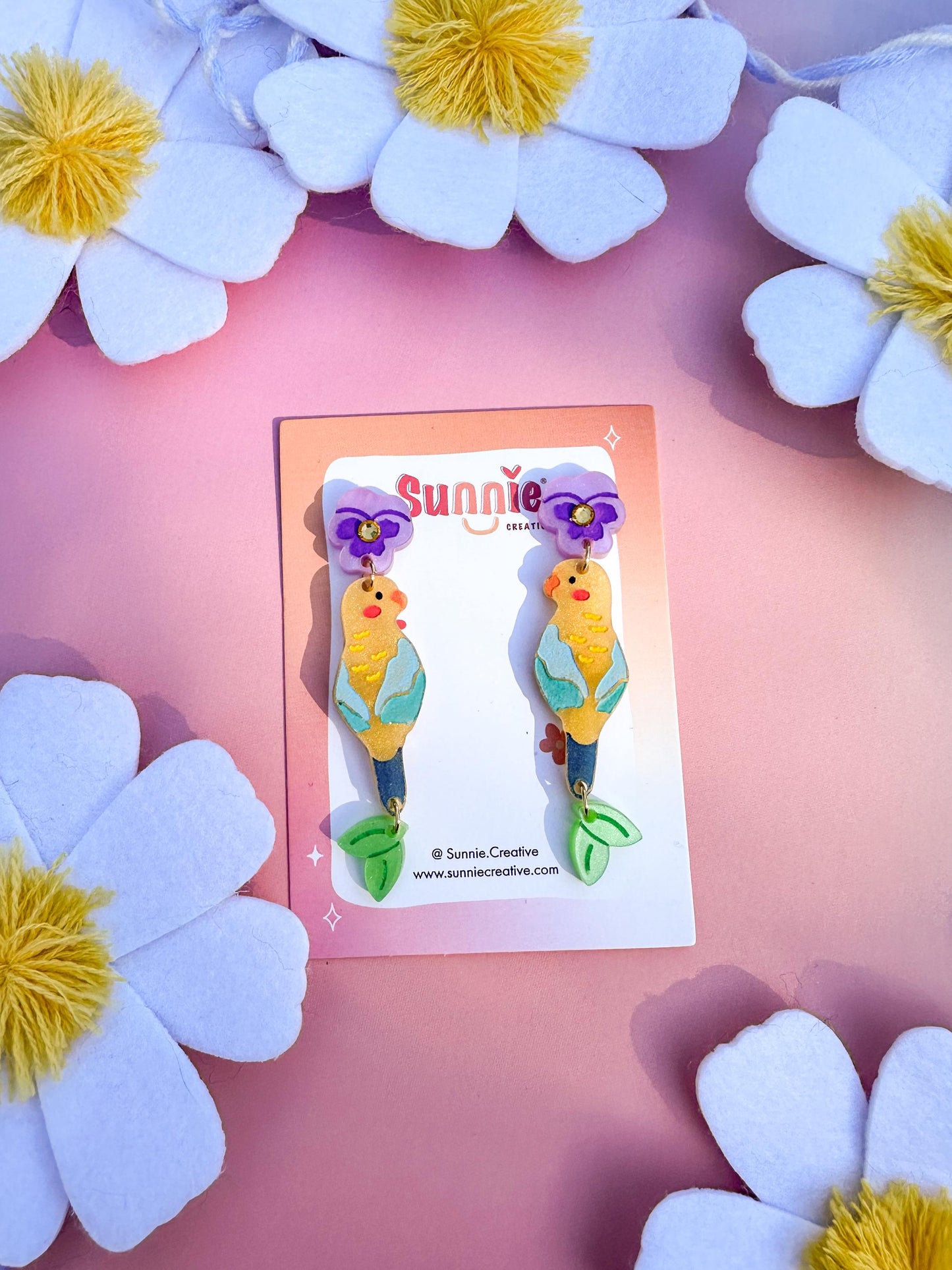 Perry the Parrot Earrings//Spring Earring//Statement Earring//Acrylic Earring//Animal Earrings//Spring Vibes//Gift for Her