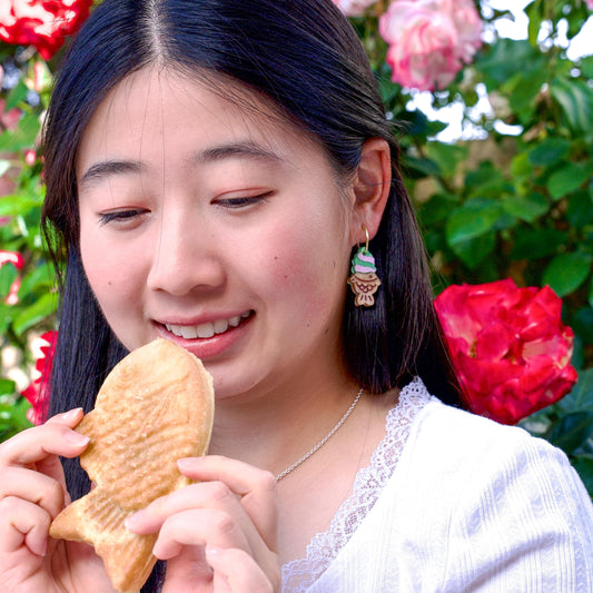 Taitaki Ice Cream Earrings//Statement Earring//Acrylic Earrings //Asian Food Earrings//Japanese Dessert//Gift for Foodie
