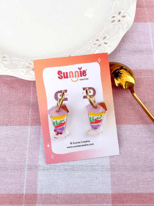 Halo Halo Earrings//Statement Earring//Acrylic Earrings //Asian Food Earrings//Viet Dessert//Gift for Foodie
