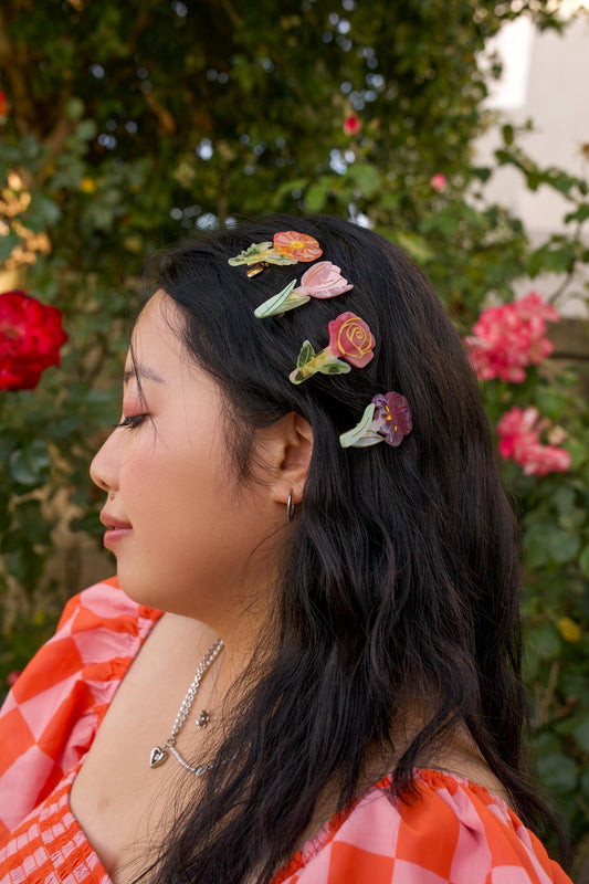 Purple Iris Hair Clip/Brooch//Cute Flower Hair Accessory for Women//Stylish Floral Gift//Trendy Hair Claw//Gift for Fashion Lover