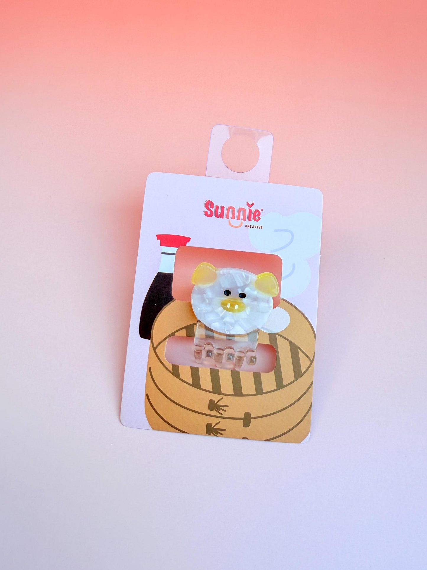 Mini Pig Bao Claw Clip//Cute Asian Food Hair Accessory for Women//Stylish Foodie Gift//Trendy Hair Claw//Gift for Fashion Lover