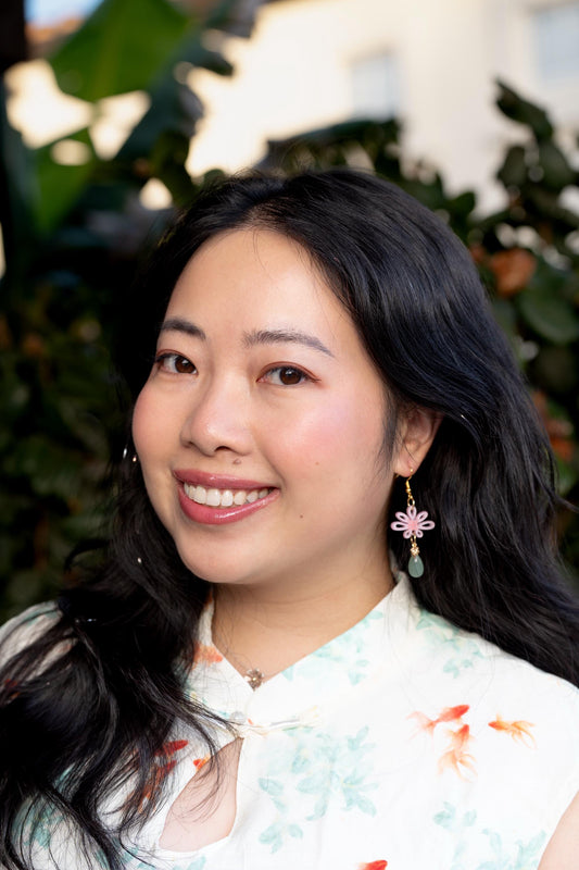 Lucky Jade Knott Earrings: Acrylic Lunar New Year Statement Jewelry