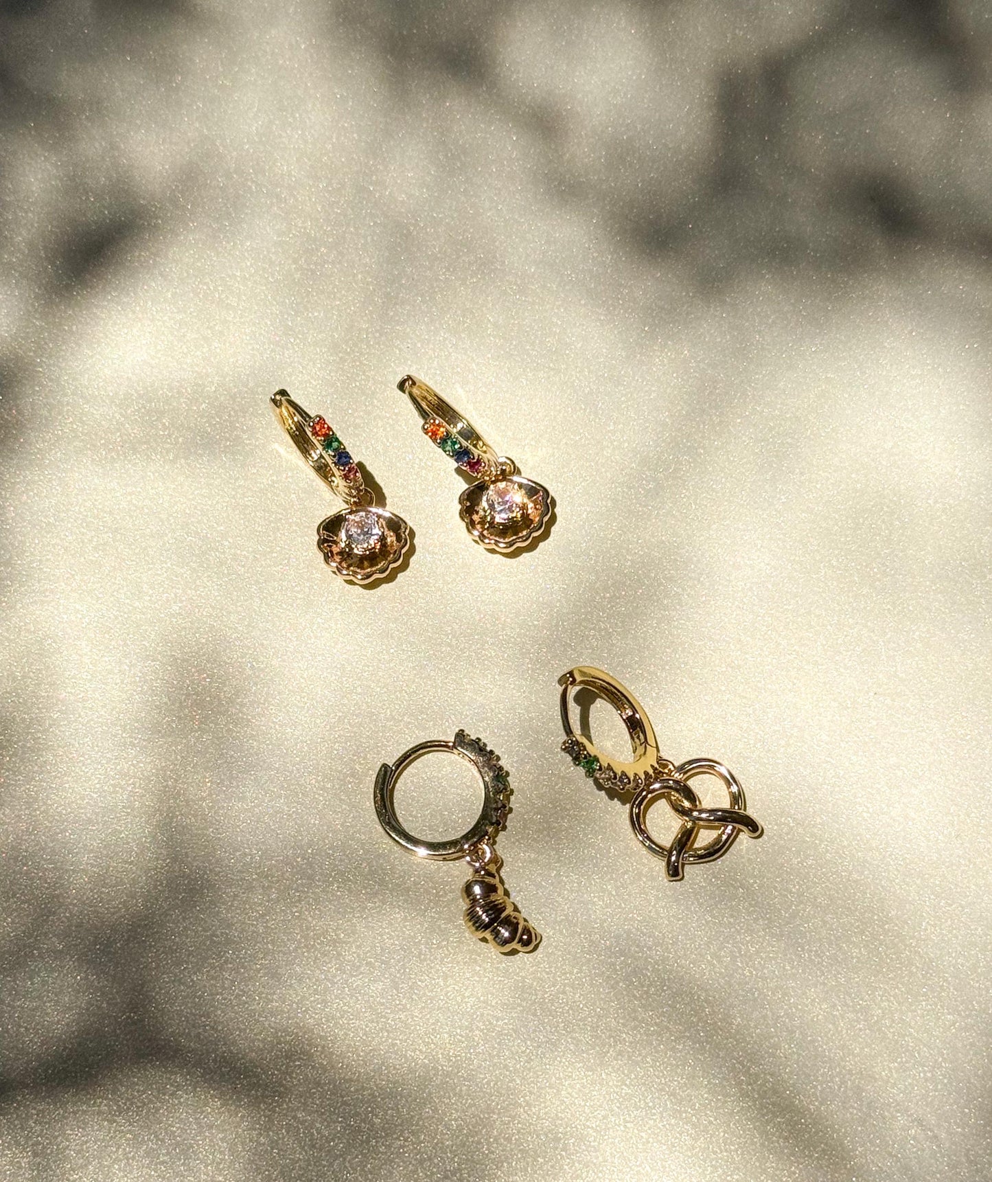 Croissant and Pretzel Earrings//Statement Earring//Acrylic Earring//Summer Earrings//Summer Vibe