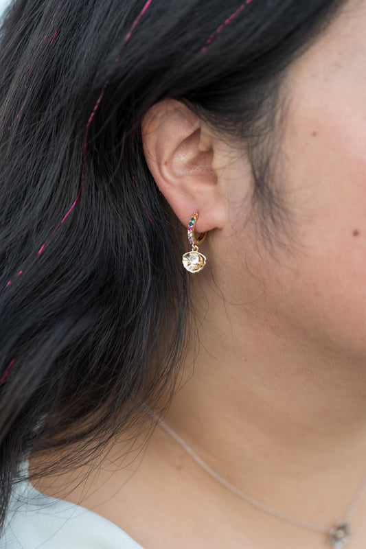 Shiny Seashell Earrings//Statement Earring//Acrylic Earring//Summer Earrings//Summer Vibe
