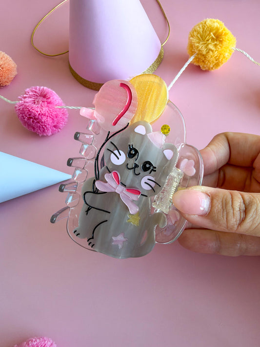 Balloon Party Cat Hair Claw Clip