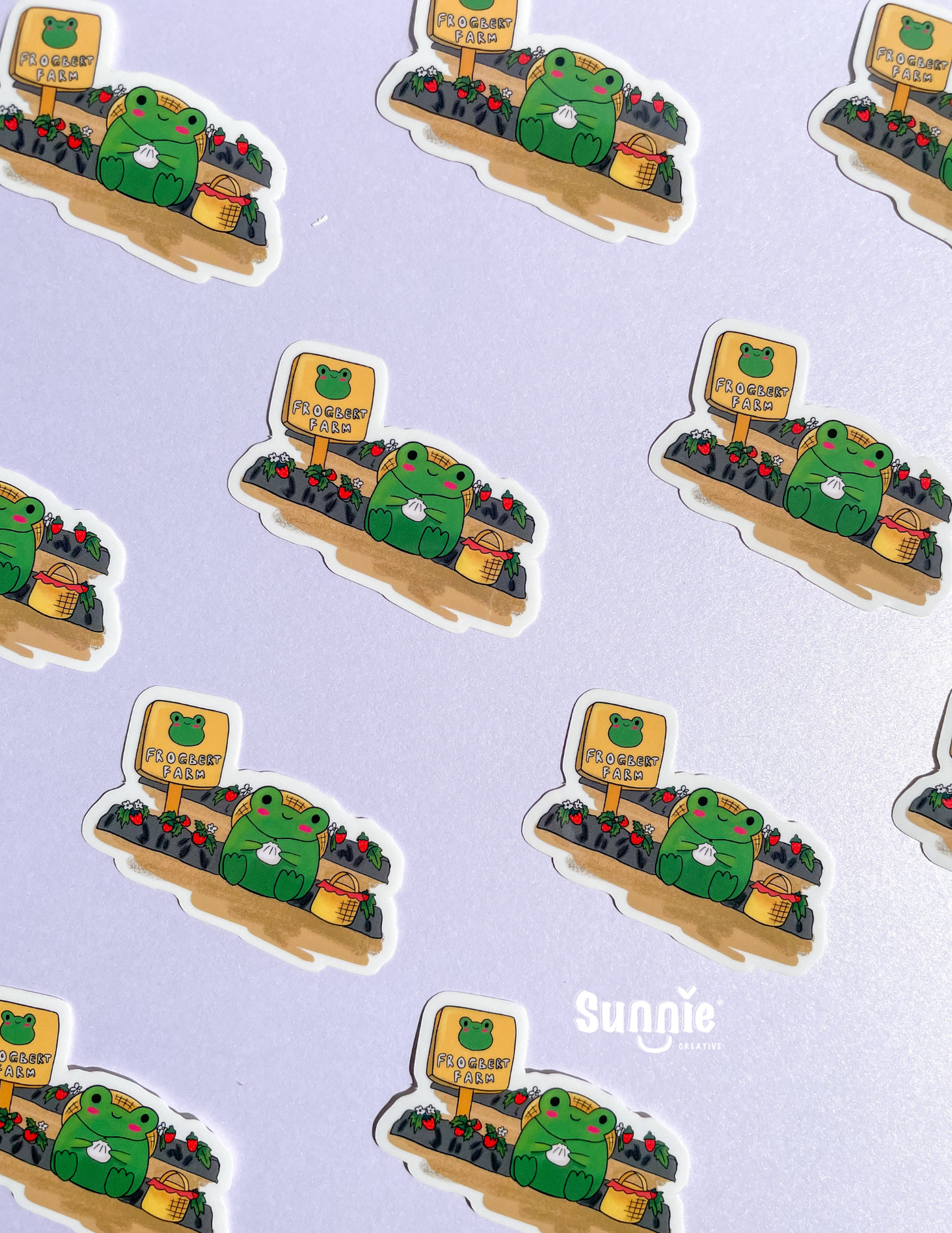 Froggy Strawberry Farm Sticker