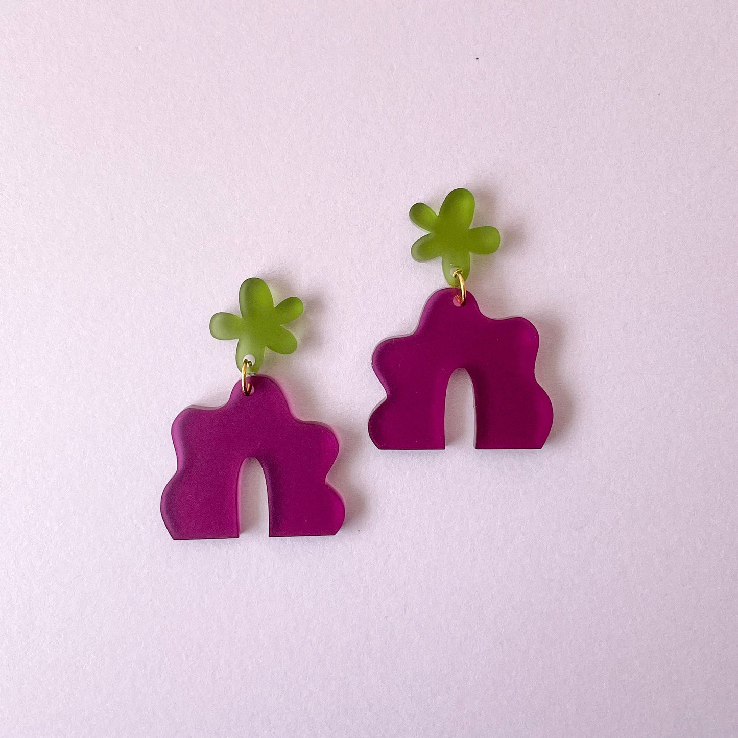 Flower Blob Arch//Statement Earring//Acrylic Earring//Blob Earring//Flower Arch Earring//Organic Shape Earring