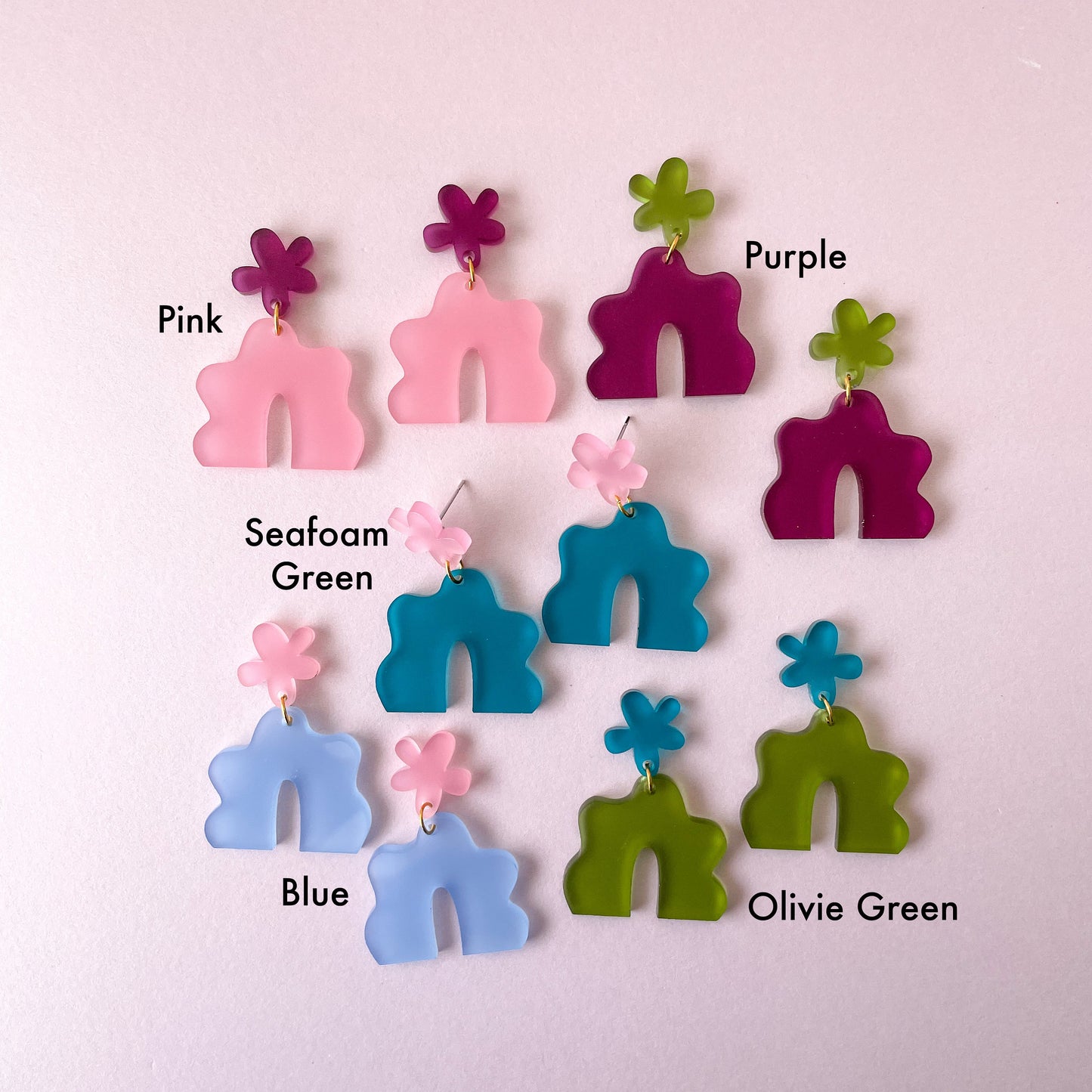 Flower Blob Arch//Statement Earring//Acrylic Earring//Blob Earring//Flower Arch Earring//Organic Shape Earring