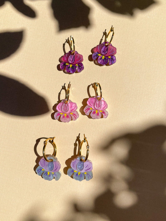Mini Dark Purple Iris Dangle