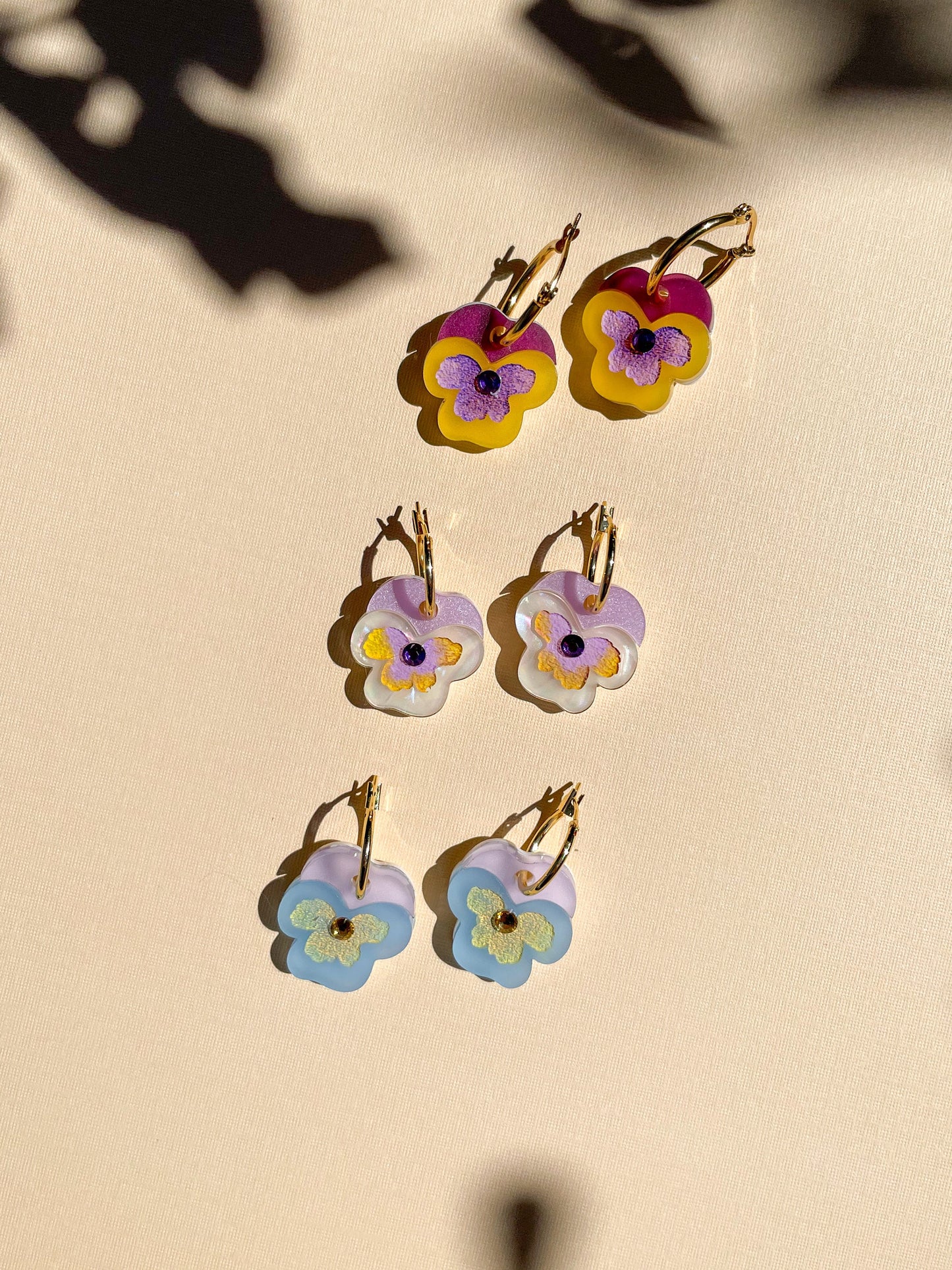Mini Yellow Pansy Dangle