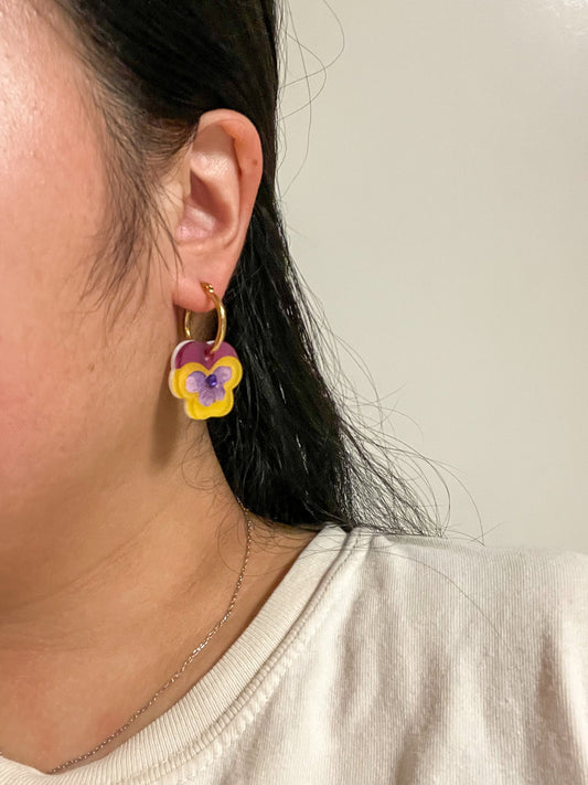Mini Yellow Pansy Dangle