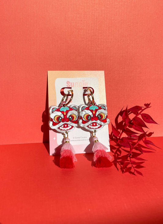 Lion Dance Earrings