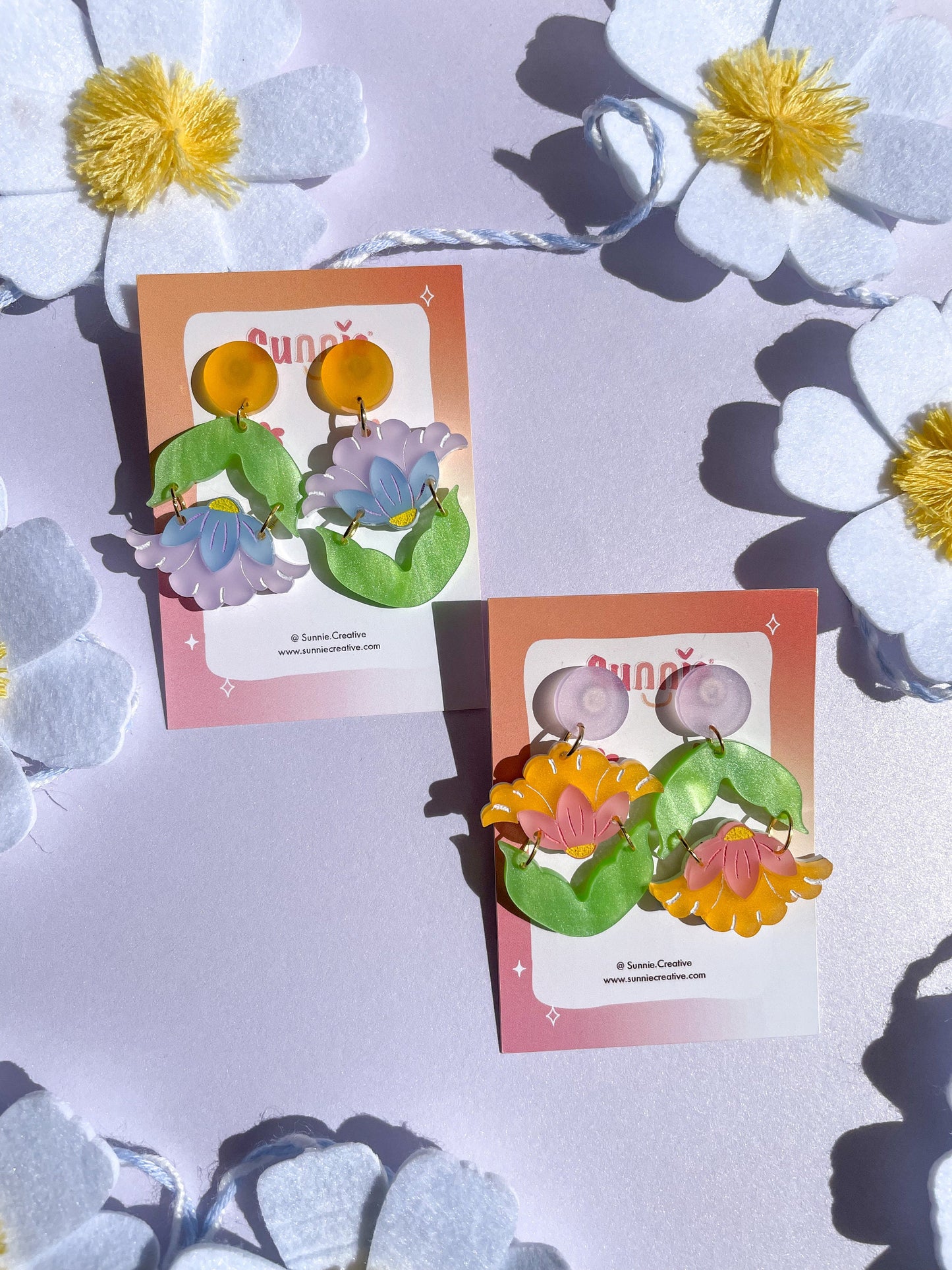 Mismatch Blooming Daisy//Flower Earring//Spring Flower Earrings//Statement Earring//Acrylic Earring//Daisy Earrings//Cute Earrings