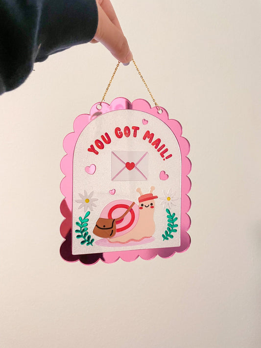 You Got Snail Mail Wall Hanging//Mirror Acrylic Decor//Girls Room Decor//Wall Decor// Cute Acrylic Decor// Sun catcher Decor