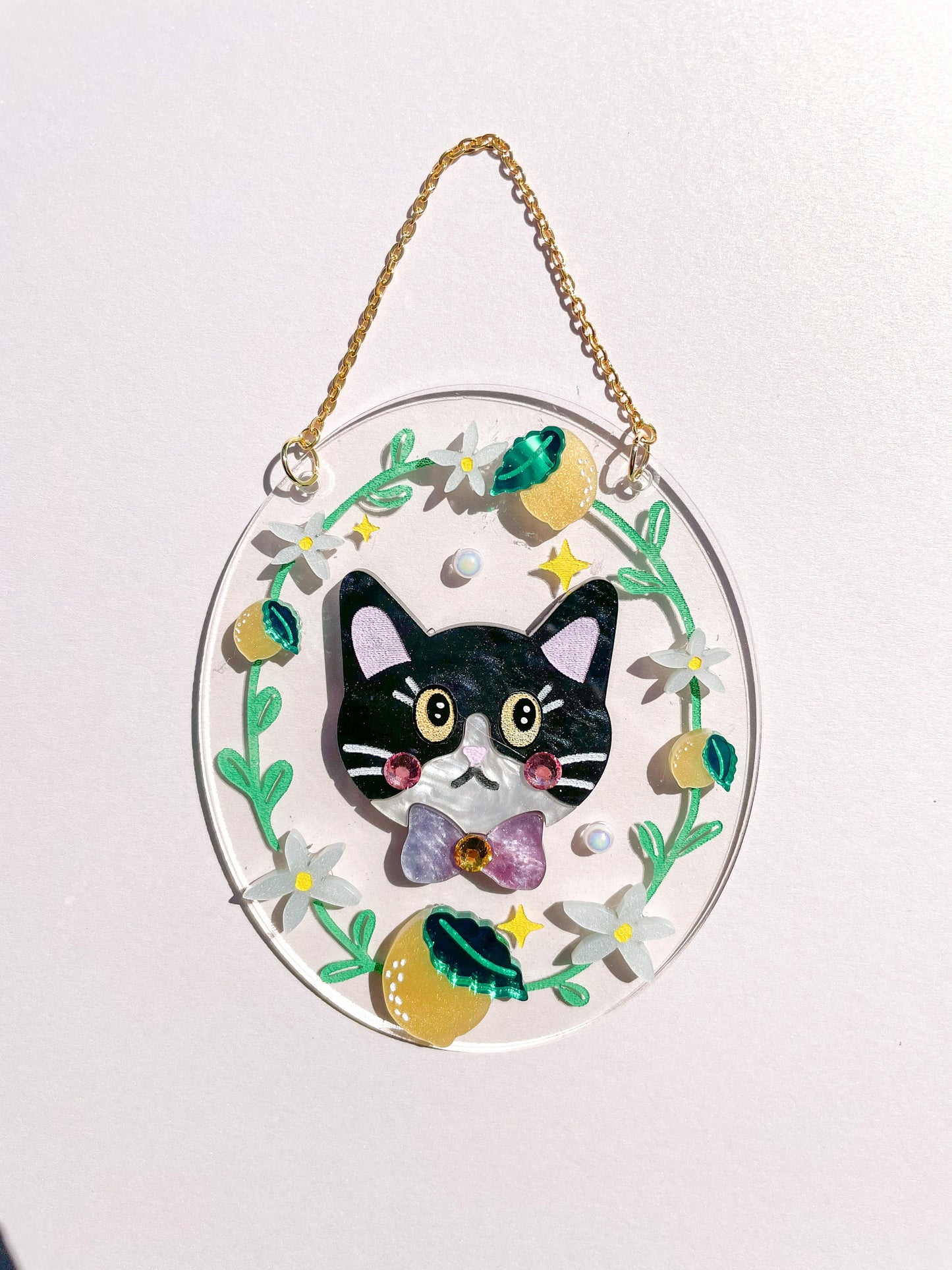 Cat Portrait Wall Hanging//Mirror Acrylic Decor//Girls Room Decor//Wall Decor// Cute Acrylic Decor// Cat Decor