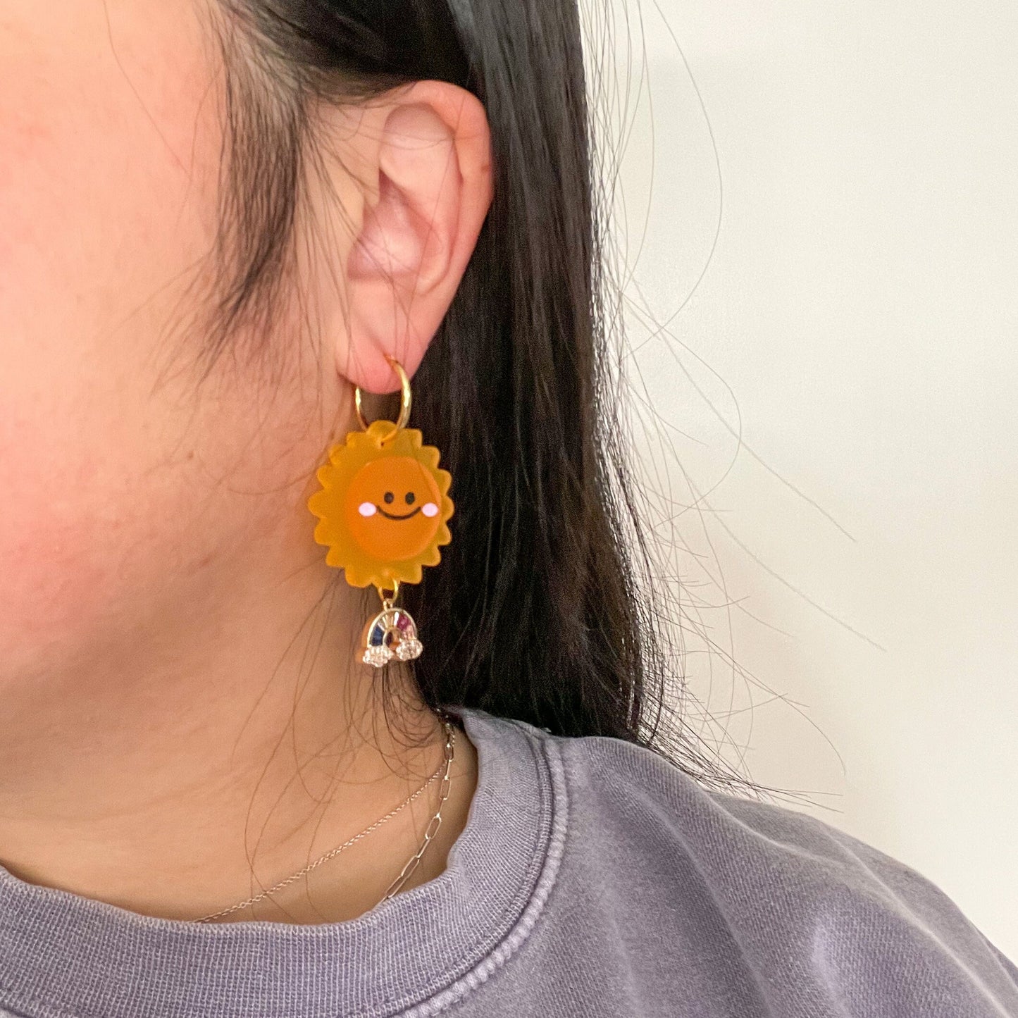 Here Comes the Sun//Statement Earring//Acrylic Earring//Cloud Earring//Rainbow Earring//Moon Earrings//Weather Earrings