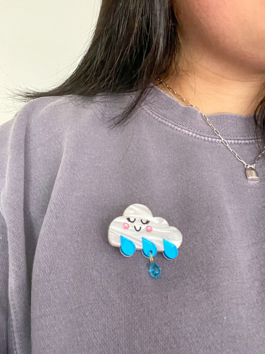 Midnight Rain Hair Clips/Brooch//Weather Hair Clips//Weather Brooches//Rainy Cloud Hair Clips//Girlish Hair Clip