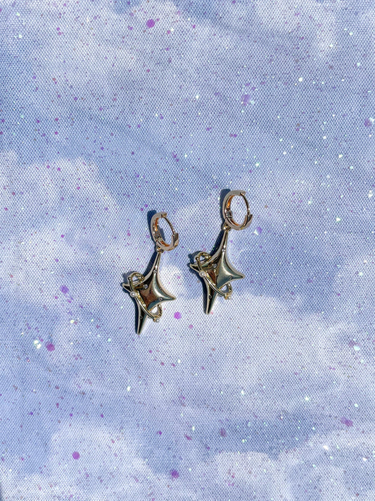 Starry Hoops//Statement Earring//Acrylic Earring//Cloud Earring//Rainbow Earring//Moon Earrings//Weather Earrings
