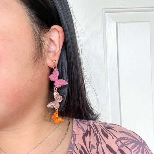 Candy Kaleidoscope Butterfly//Spring Earring//Statement Earring//Acrylic Earring//Insects Earrings//TXT Earrings//TXT Accessory