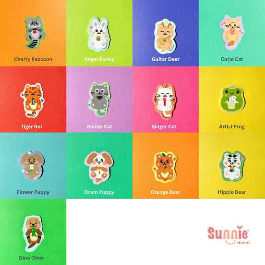 SVT Animal Sticker//Cute Cat//Die Cut Stickers//Illustration//Home decor//kawaii//Stationary//Kpop inspired//Seventeen//Waterproof Sticker