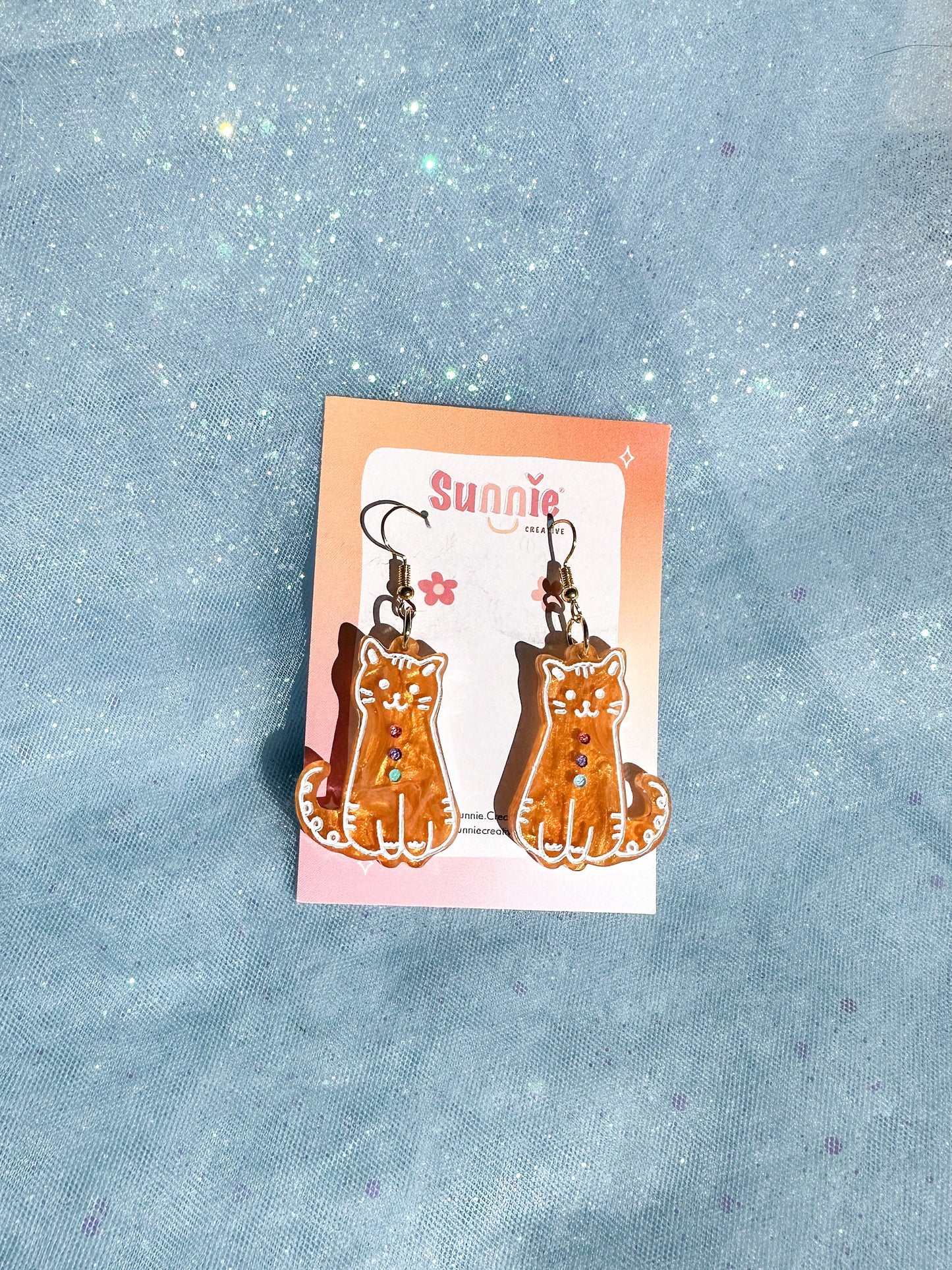Holiday Cat Friends Earrings //Christmas Earring//Statement Earring//Acrylic Earring//Cat Earrings//Holiday Cats//Holiday Gift