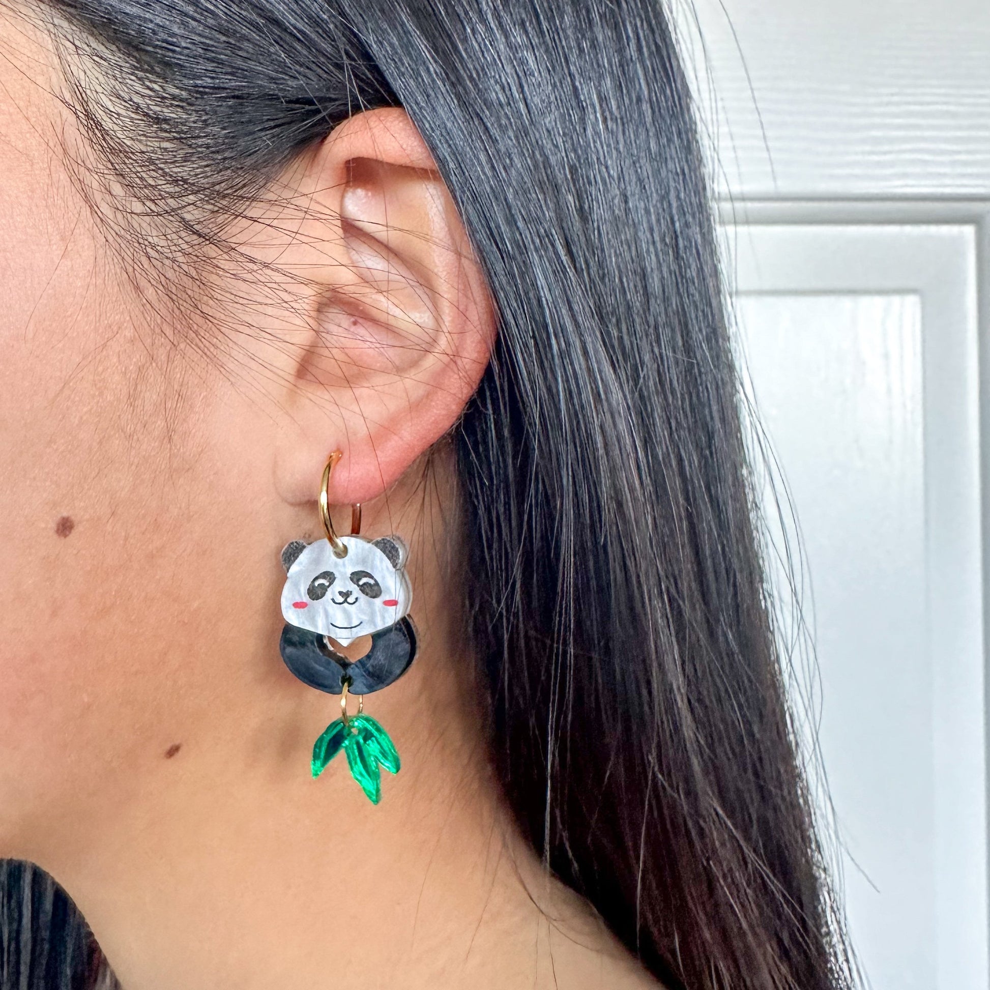 Panda Earrings//Statement Earring//Acrylic Earrings //Lunar New Year Earrings//Chinese New Year Earrings