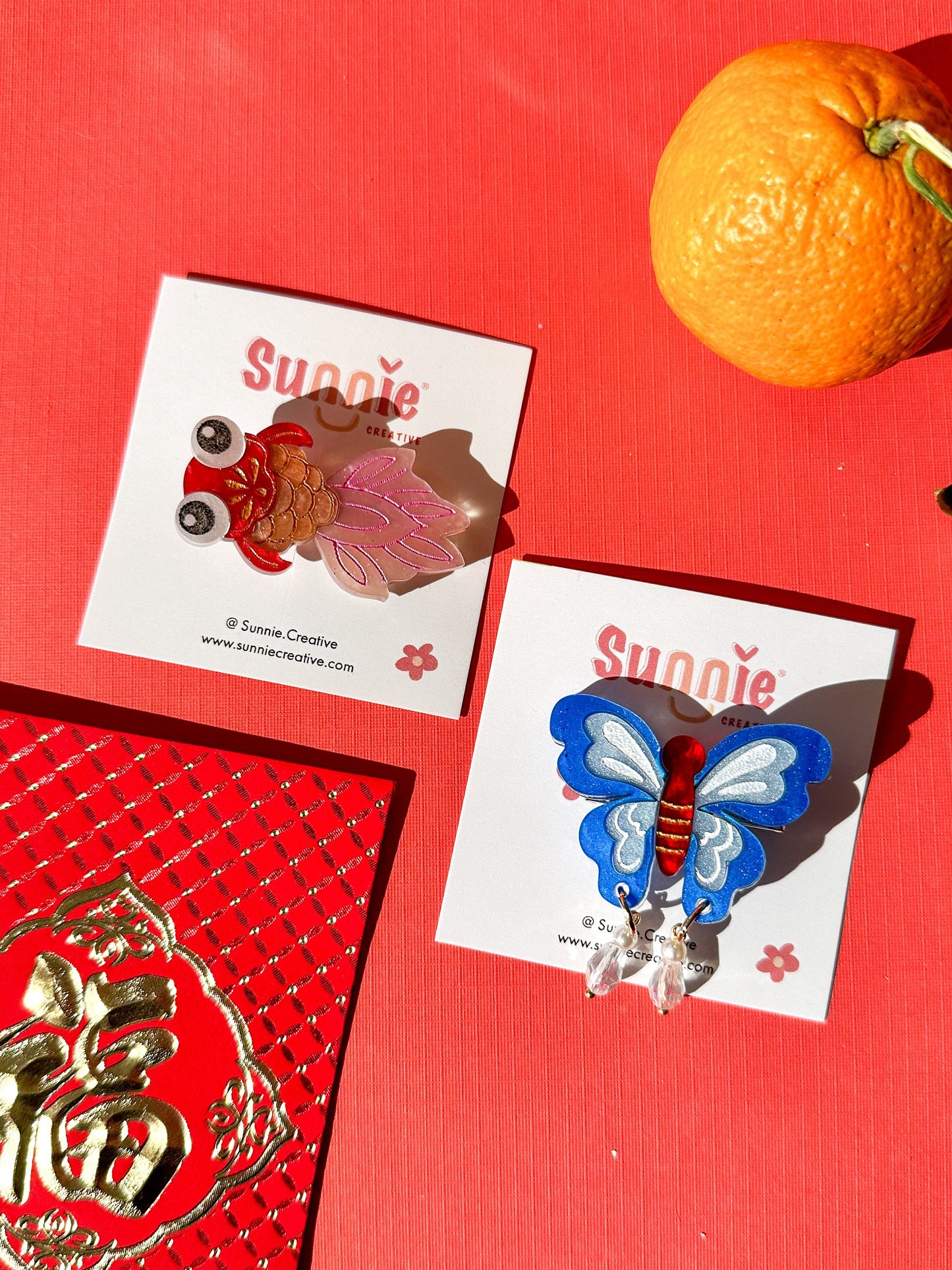 Oriental Butterfly Hair Clip/Brooch//Lunar New Year Hair Claw//Girlish Hair Clip//Unique New Year Gifts//Brooches