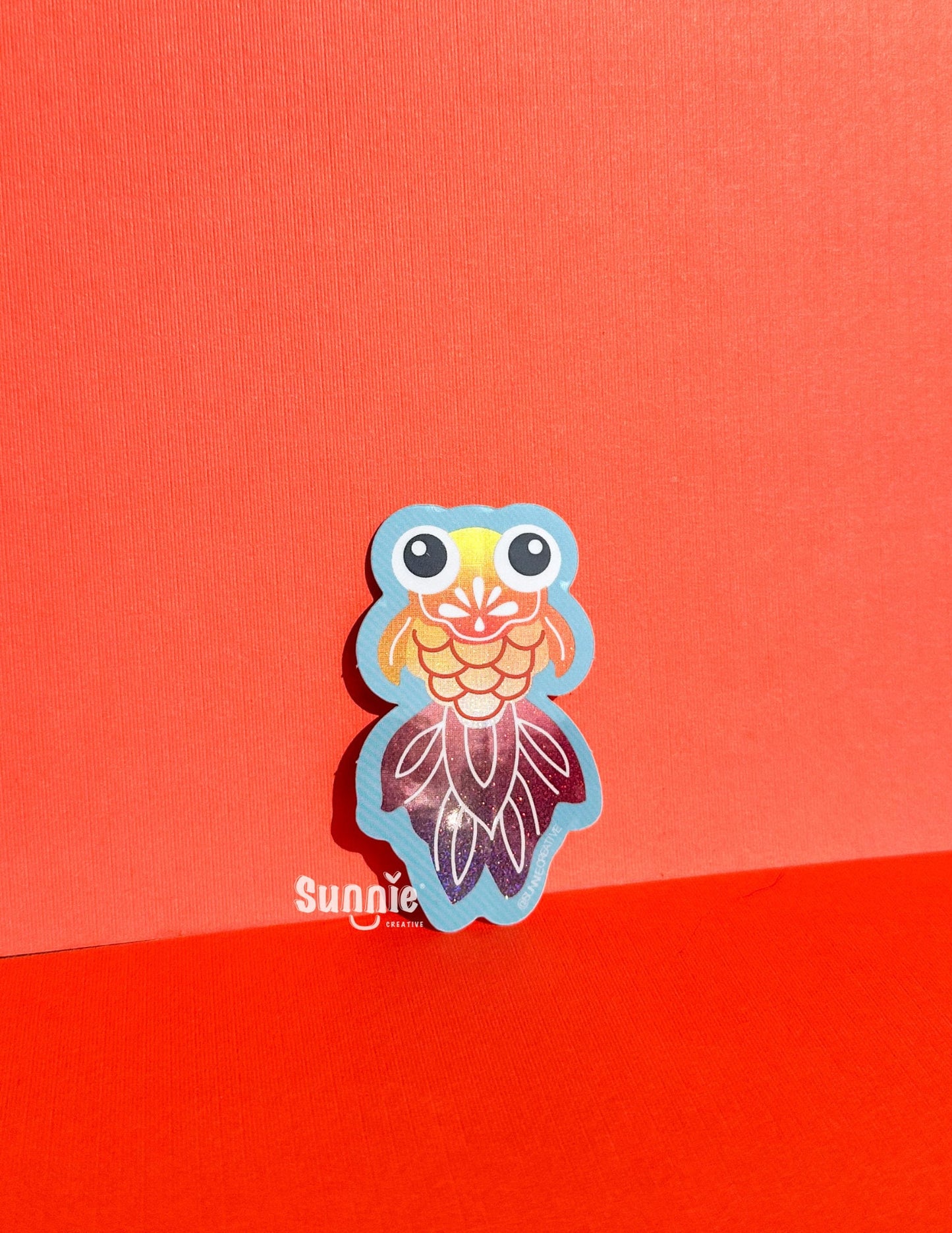 Gold Fish Glitter Sticker//Digital Art//Koi Inspired Stickers//Illustration//Lunar New Year//Waterproof Sticker//Year of Dragon