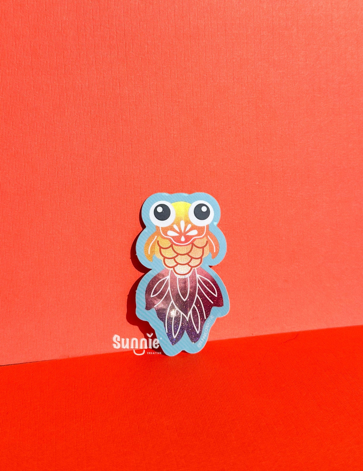 Gold Fish Glitter Sticker//Digital Art//Koi Inspired Stickers//Illustration//Lunar New Year//Waterproof Sticker//Year of Dragon
